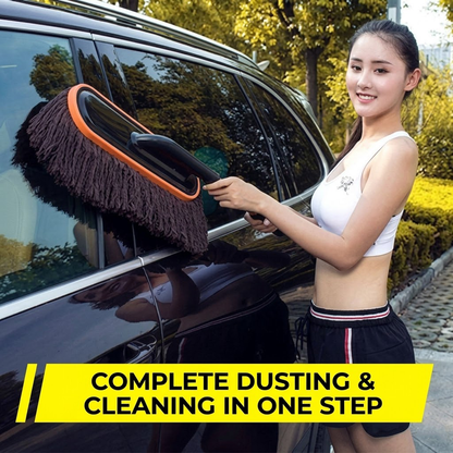 Dymikocosh Extendable Cotton Car Duster & Wash Mop – Heavy Duty Scratch-Free Automotive Cleaning Brush with Retractable Long Handle for Dusting and Waxing