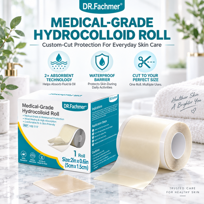 ⭐ DR.Fachmer® Hydrocolloid Acne Patch Roll – Custom-Cut Overnight Pimple Care