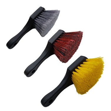 Dymikocosh Dual-Bristle Car Scrub Brush - Soft & Stiff Nylon Bristles for Versatile Cleaning - Short Handle Tire Brush for Wheels, Rims, and All-Weather Floor Mats - Auto Detailing Tools