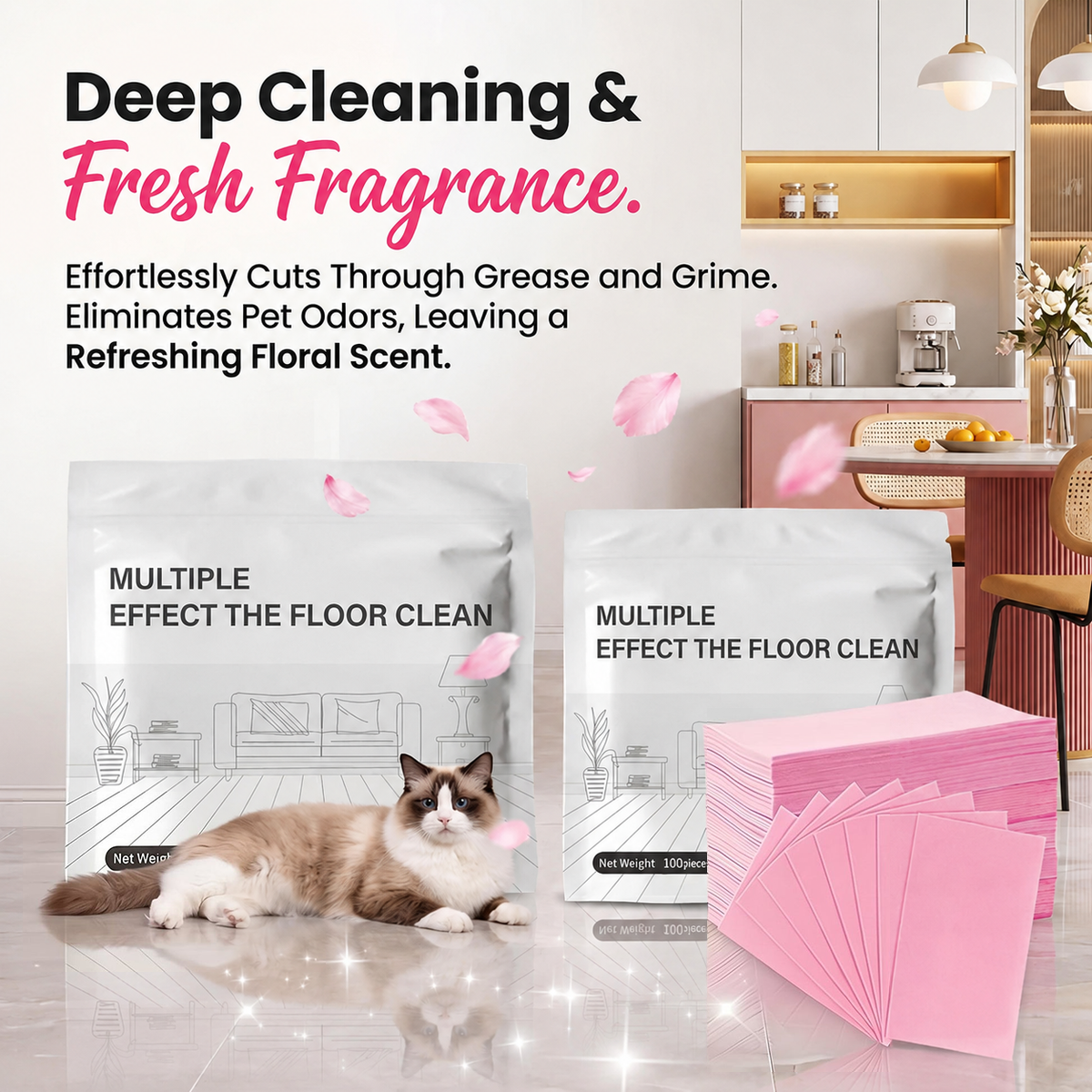 Multiple Effect The Floor Clean Tablets for Mopping, Quick Shine Cleaner