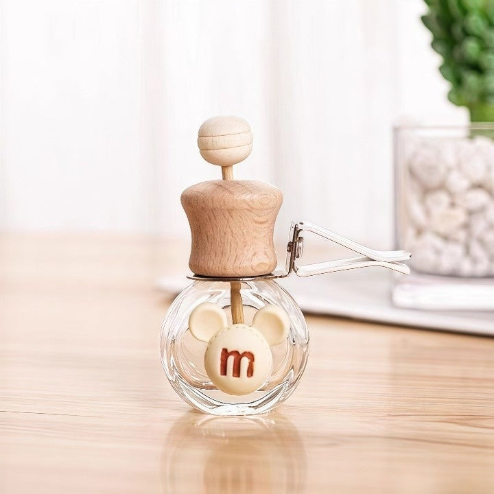 Dymikocosh Refillable Glass Car Air Freshener Bottles - Vent Clip Aromatherapy Diffuser for Essential Oils & Fragrance