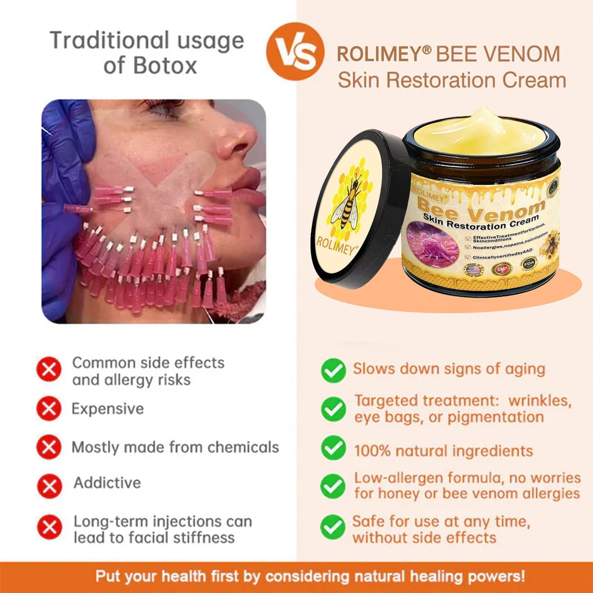 🪄🪄Official Brand Shop丨Rolimey® Bee venom Pro Comprehensive Cream—Tightening for Skin Types