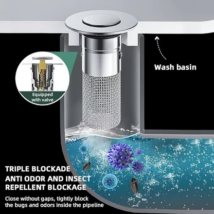 🔥Last Day Promotion 69% OFF🔥Pop Up Sink Drain Strainer----🛀Removes odors and prevents blockages (Copy)
