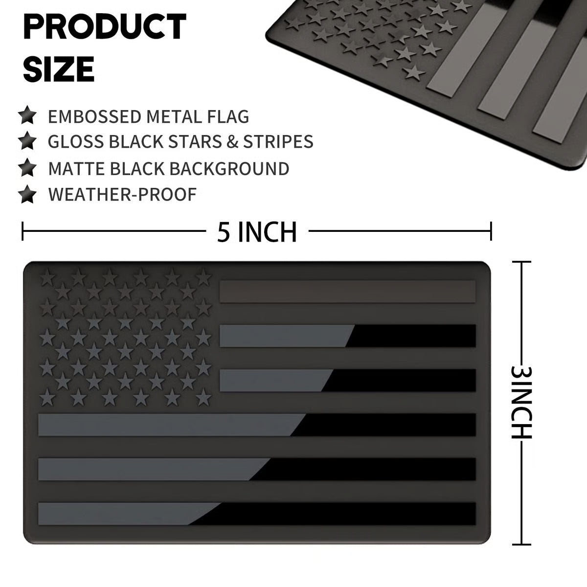Frolunora® 3D American Flag Emblem Decal - Aluminum Alloy Material (Not Plastic)