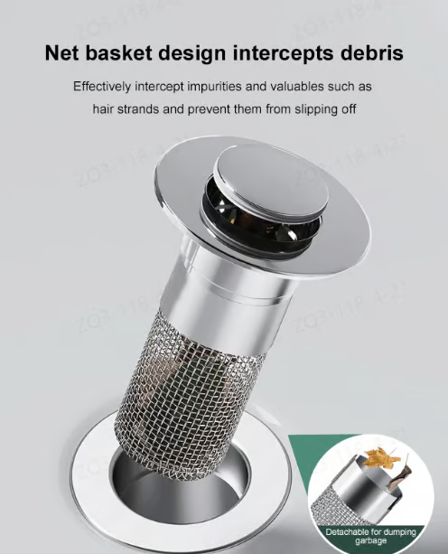 🔥Last Day Promotion 69% OFF🔥Pop Up Sink Drain Strainer----🛀Removes odors and prevents blockages (Copy)