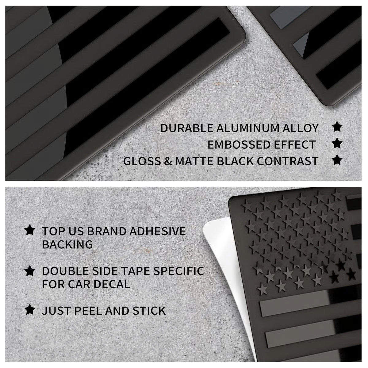 Frolunora® 3D American Flag Emblem Decal - Aluminum Alloy Material (Not Plastic)