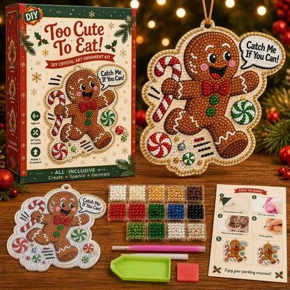 🔥🎁😂 Beginner-Friendly Funny Christmas Pearl Diamond Art Ornament DIY Kit | Complete Set with Printed Base, Pearl & Crystal Pieces, Tools, Hanging Cord & Instructions Included 💕