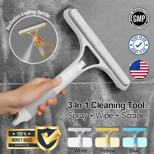 🔥LAST DAY 50% OFF- 3 in 1 Glass Cleaning Spray Squeegee Scraper