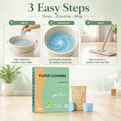 🧹 50% OFF TODAY!✨ Multi-Surface Floor Cleaning Tablets – Fresh Shine for Wood, Tile & Marble 🍋
