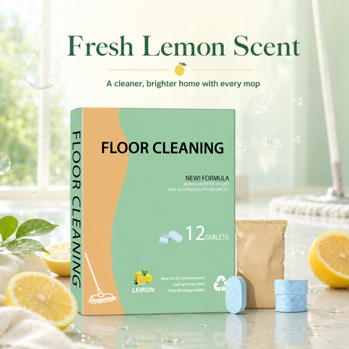 🧹 50% OFF TODAY!✨ Multi-Surface Floor Cleaning Tablets – Fresh Shine for Wood, Tile & Marble 🍋